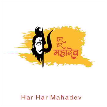 Har Har Mahadev Creative abstract illustration of Lord Shiva Shivratri with Hindi Text vector
