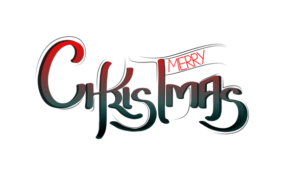 Christmas calligraphy dark red png