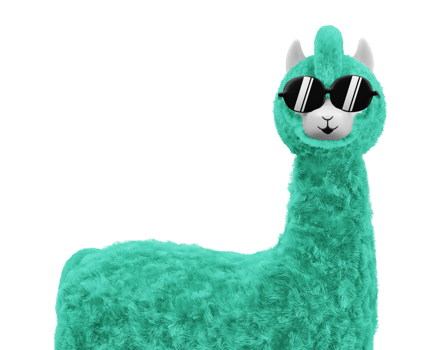 Happy cute alpaca, 3d rendering illustration png