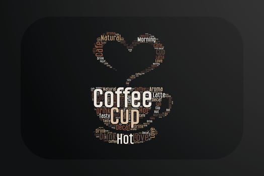 Love Coffee Shape Cloud T-shirt Design vector