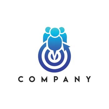 Target Social Logo, Social Target Three People Logo, talk bubble target logo vector