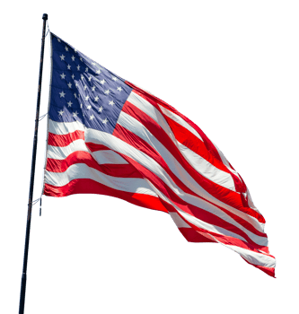 Transparent PNG of An American Flag Waving In The Wind.