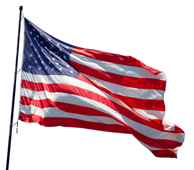 Transparent PNG of An American Flag Waving In The Wind.