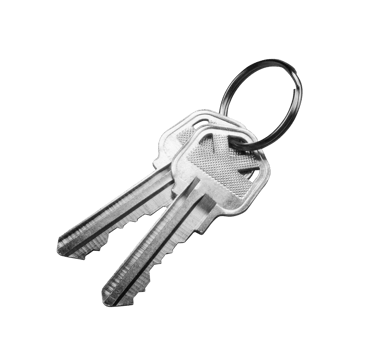 Transparent PNG Pair of New Silver House Keys.