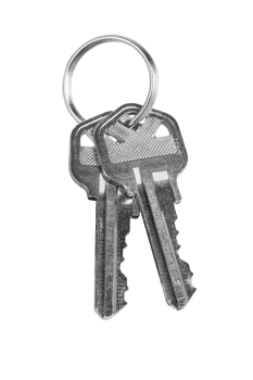 Transparent PNG Pair of New Silver House Keys.