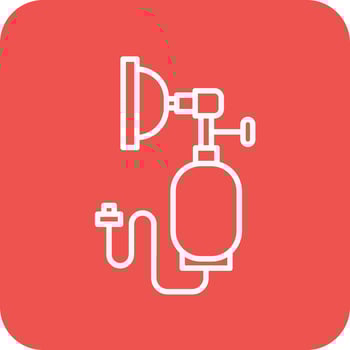 Anesthesia Line Round Corner Background Icons vector
