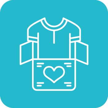 Clothes Donation Line Round Corner Background Icons vector