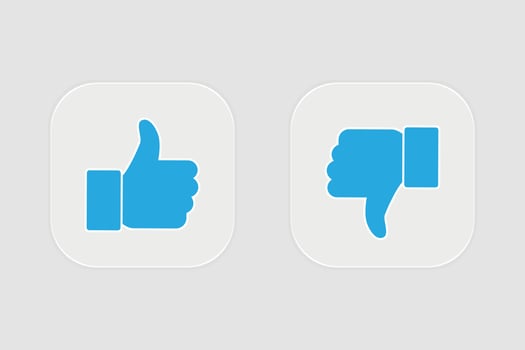 Facebook thumb up and thumb down, Like and dislike buttons vector