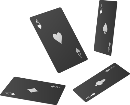 Black four aces poker card png