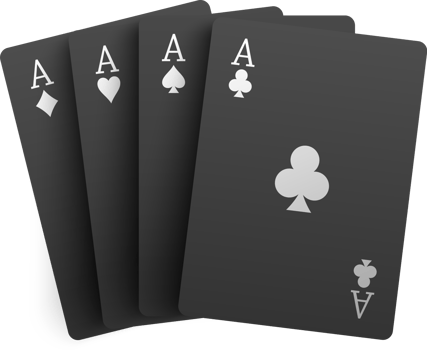 Black four aces poker card png