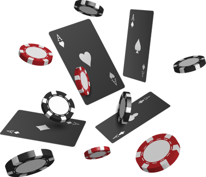 Black four aces poker card with playing chips png