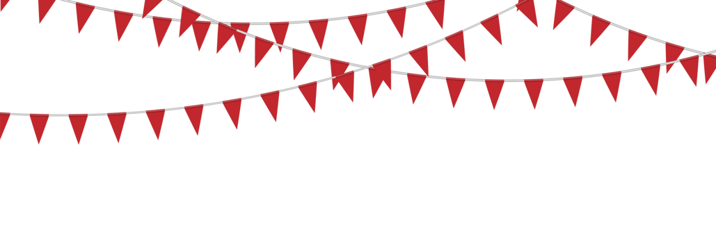 Red bunting party flags png