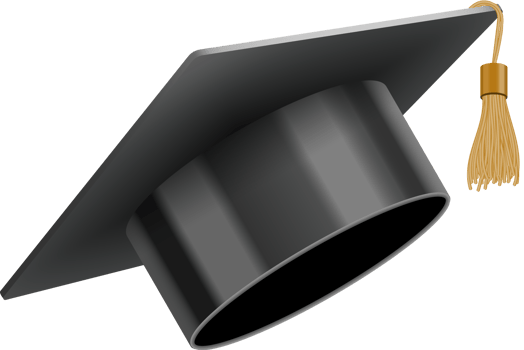 Graduation university or college black cap png