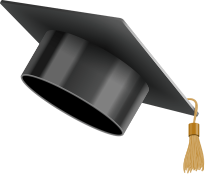 Graduation university or college black cap png