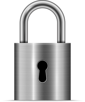 Silver locked padlock png