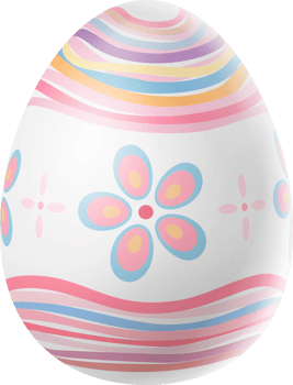 Happy Easter Day colorful egg isolated png