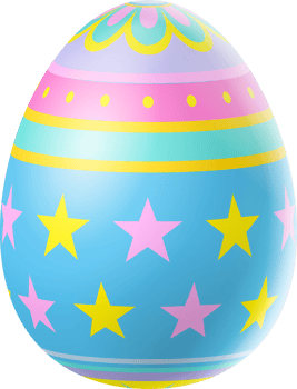 Happy Easter Day colorful egg isolated png