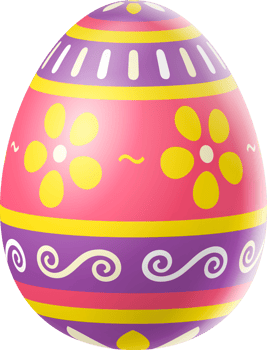 Happy Easter Day colorful egg isolated png