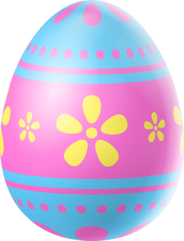 Happy Easter Day colorful egg isolated png
