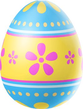 Happy Easter Day colorful egg isolated png