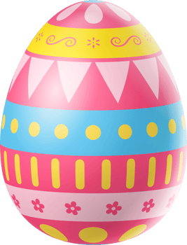 Happy Easter Day colorful egg isolated png