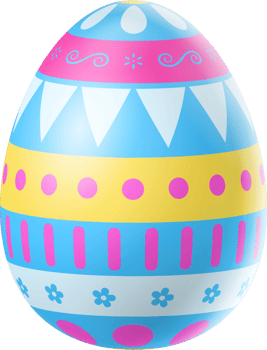 Happy Easter Day colorful egg isolated png