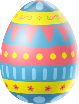Happy Easter Day colorful egg isolated png