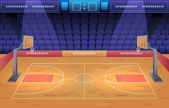 Indoor Basketball Court vector