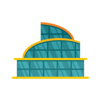 Glass mall icon, flat style vector