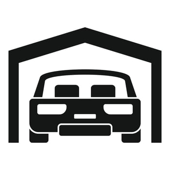 Car parking garage icon, simple style vector