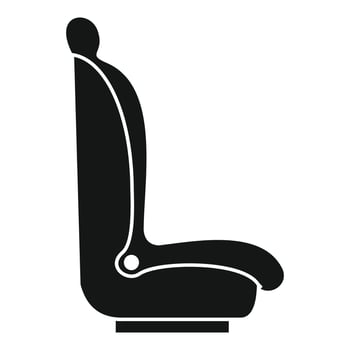 Driver near baby seat icon, simple style vector