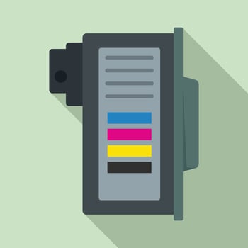 Color cartridge icon, flat style vector