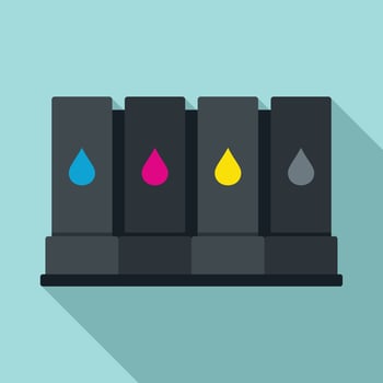Printer cartridge icon, flat style vector