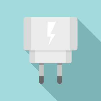 Power phone charger icon, flat style vector