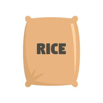 Textile rice sack icon, flat style vector