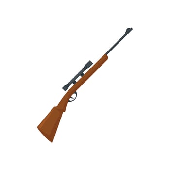 Hunting sniper rifle icon, flat style vector