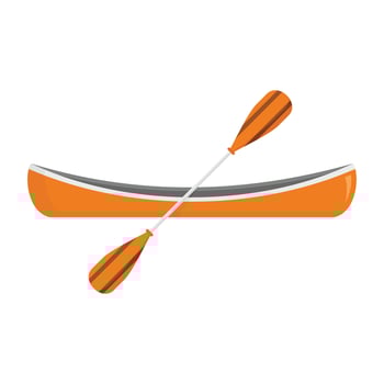 Kayak boat icon, flat style vector