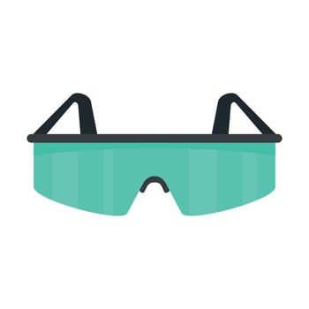 Golf glasses icon, flat style vector