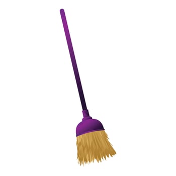 Broom icon, cartoon style vector