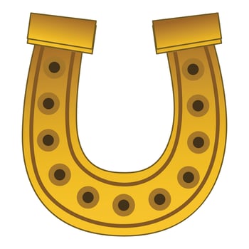 Horseshoe icon, cartoon style vector