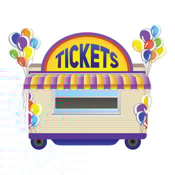 Circus tickets icon, cartoon style vector