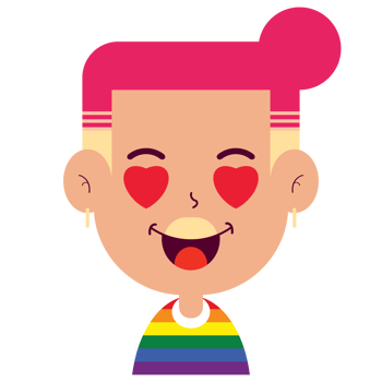 lgbt in love face cartoon cute png