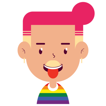 Lgbt happy face cartoon cute png