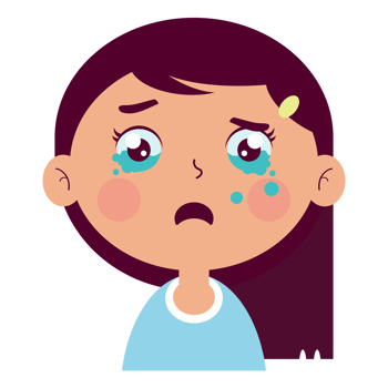 girl crying face cartoon cute png
