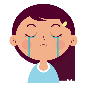 girl crying face cartoon cute png