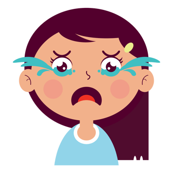 girl crying face cartoon cute png