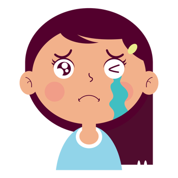 girl crying face cartoon cute png