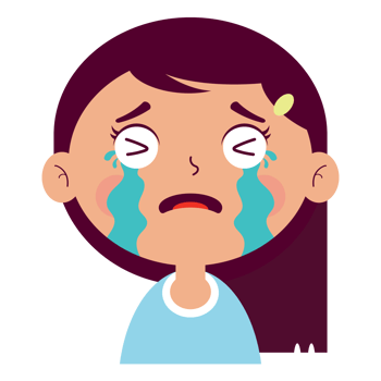 girl crying face cartoon cute png