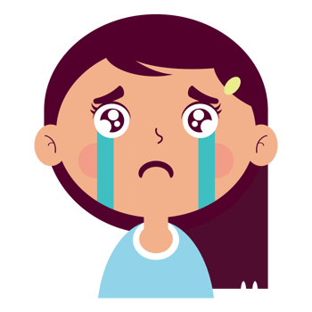 girl crying face cartoon cute png