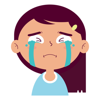 girl crying face cartoon cute png